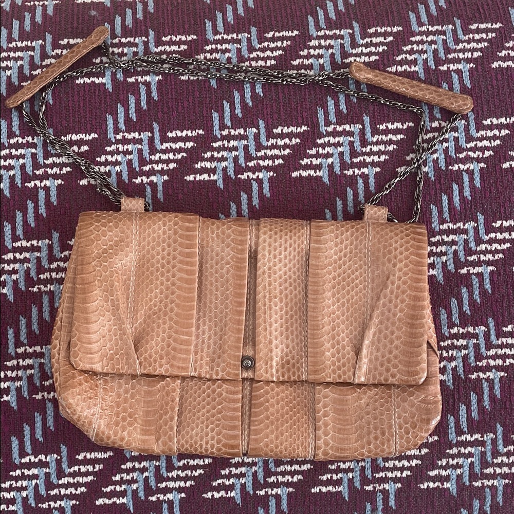 Vintage Lelya Tan Snakeskin purse